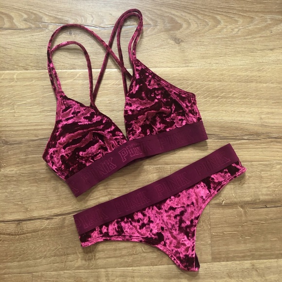 PINK Victoria's Secret Other - PINK Velvet Lingerie Set
